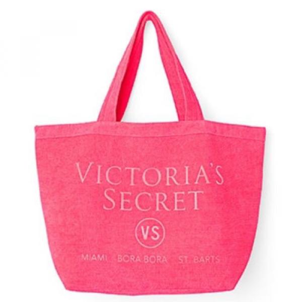 Victorias Secret Beach Day Terry Tote Bag Hot Pink 2016 NEW! #2 image