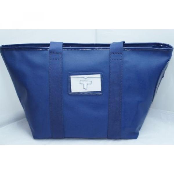 Tory Burch Small Beach Canvas Tote Blue Bag Handbag Shoulder NWT #4 image