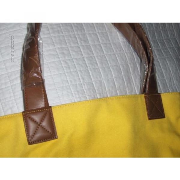 Summer Shop Large Canvas Beach Bag Tote Faux Leather Straps #5 image