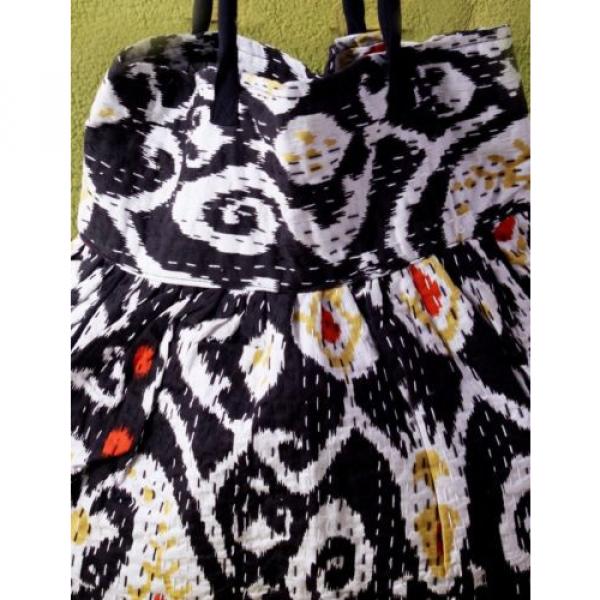 Indian Cotton Kantha Embroidery Handbag Woman Tote Shoulder Bag Beach Boho Bag #2 image