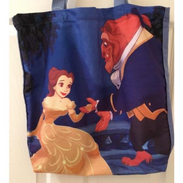 NWT DISNEY  BEAUTY AND THE BEAST TOTE PURSE BELLE BLUE CANVAS BEACH BAG #4 image