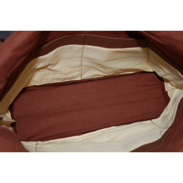 Camping Trimmed in Brown Handmade Handbag Purse Gift Bag Diaper Bag Beach Bag #4 image