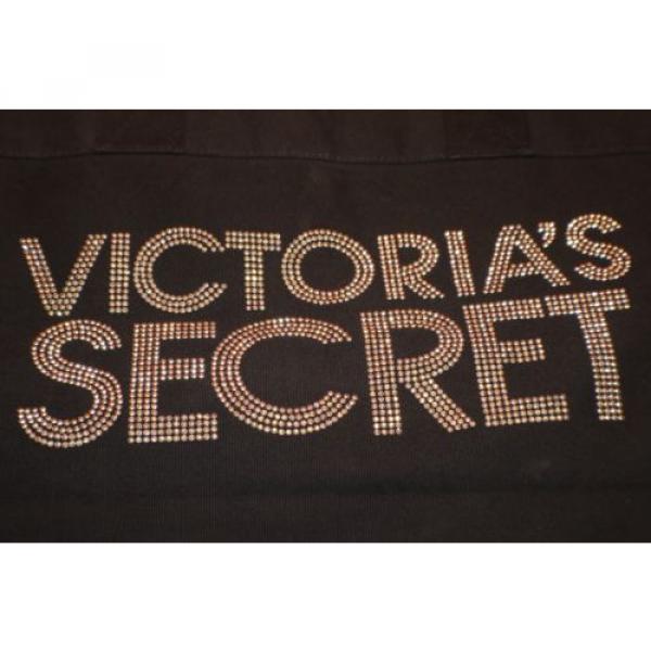 Victoria&#039;s Secret Black Handbag Canvas Tote Shoulder Shopping/Beach Bag #2 image