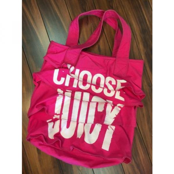 Juicy Couture XL Large Pink Ruffle Beach Tote Bag Terry #1 image