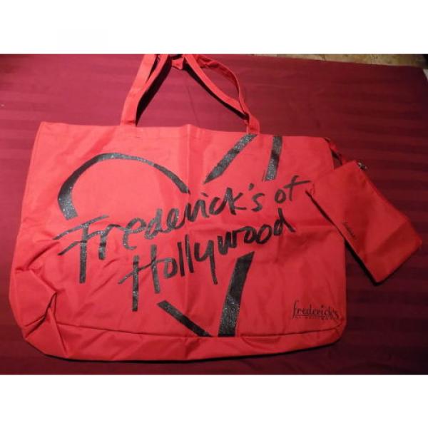 NWT Frederick&#039;s of Hollywood Signature Glitter Beach Tote Bag w/ sm. makeup bag #2 image