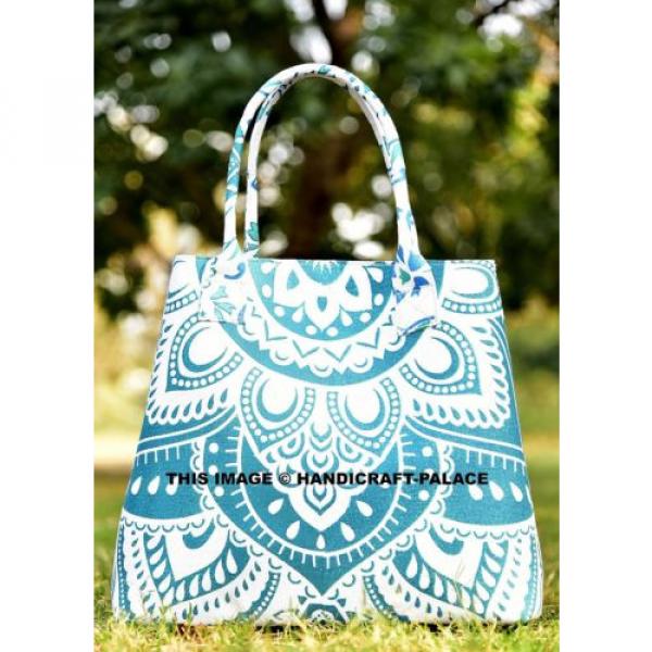 Women Mandala Ombre Beach Shopping Purse Cotton Bag Designer Large Tote Bag #2 image
