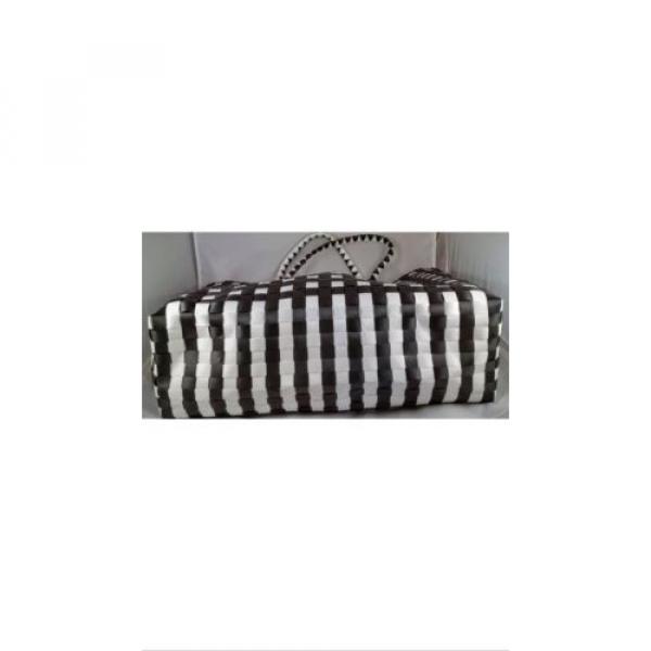 KATE SPADE NEW YORK Shopper Beach Shoulder Black White Checkered Tote Bag #3 image