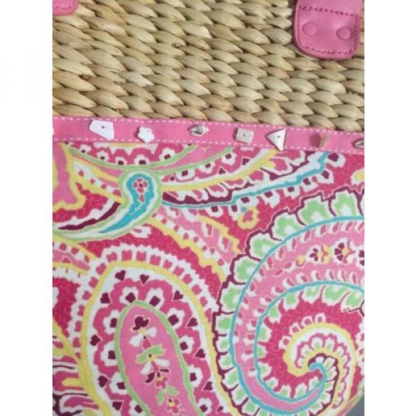 Vera Bradley Capri Pink Basket Tote Bag Beach Bag Purse Nwot #2 image