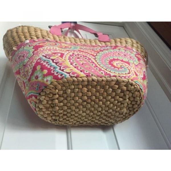 Vera Bradley Capri Pink Basket Tote Bag Beach Bag Purse Nwot #4 image