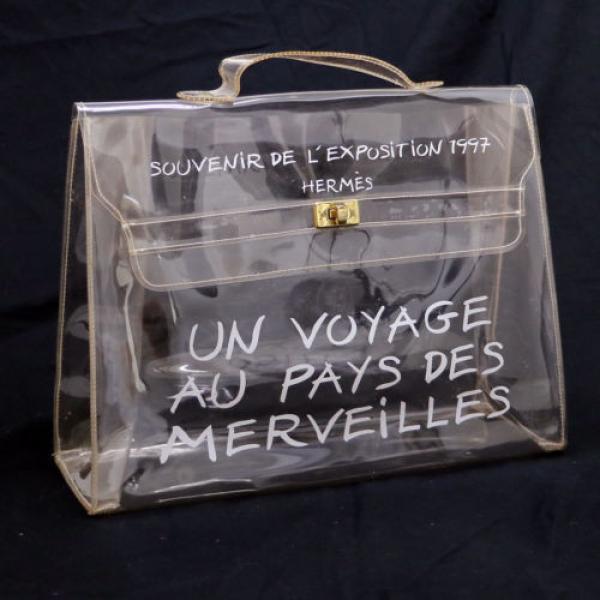 Authentic HERMES KELLY VINYL Beach Hand Bag SOUVENIR DE L&#039;EXPOSITION 1997 V09397 #1 image