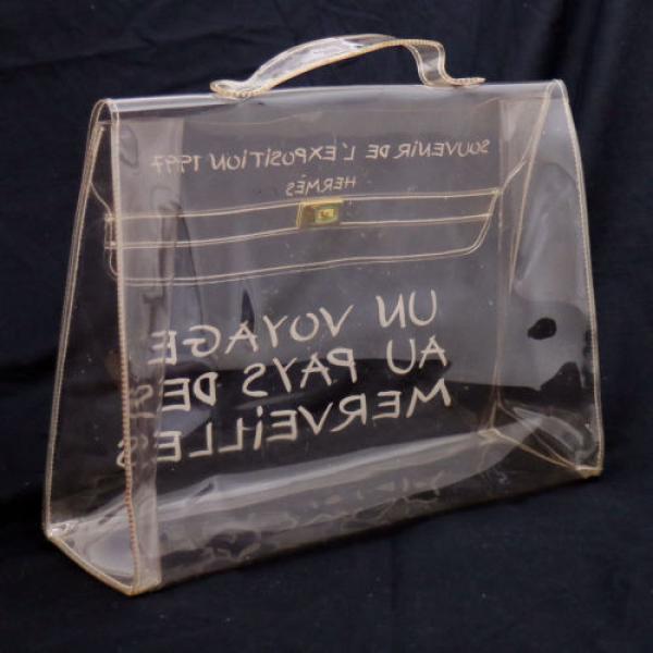 Authentic HERMES KELLY VINYL Beach Hand Bag SOUVENIR DE L&#039;EXPOSITION 1997 V09397 #2 image