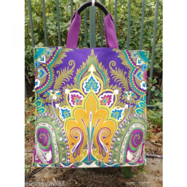 Etro (Milano Italy) Shopping Tote Handbag Paisley Canvas Made in Italy Beach Bag #1 image