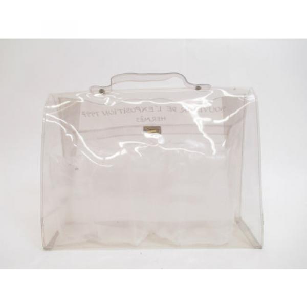 Authentic Hermes Clear Vinyl Kelly Beach Hand Bag Briefcase #5810 #2 image