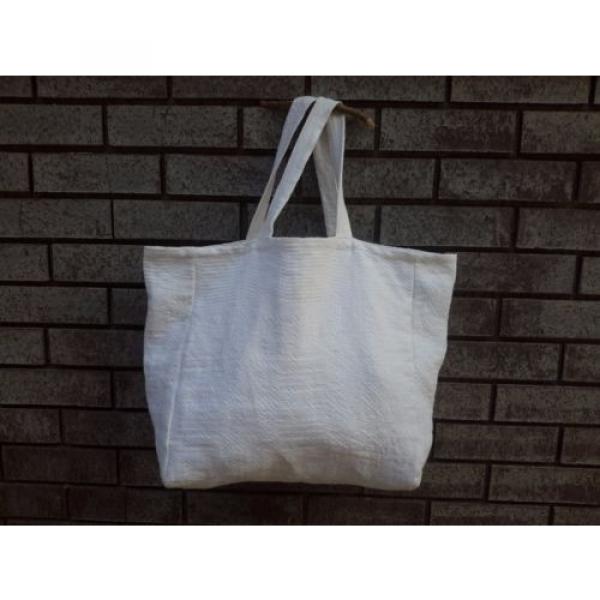 Handmade White Tote bag Beach bag Beautyful shoulder bag Special weekend bag #2 image