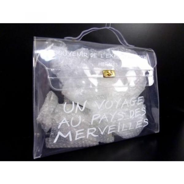 Auth HERMES Vinyl Kelly Beach Summer Hand Bag 1997 Limited Clear N826 #1 image