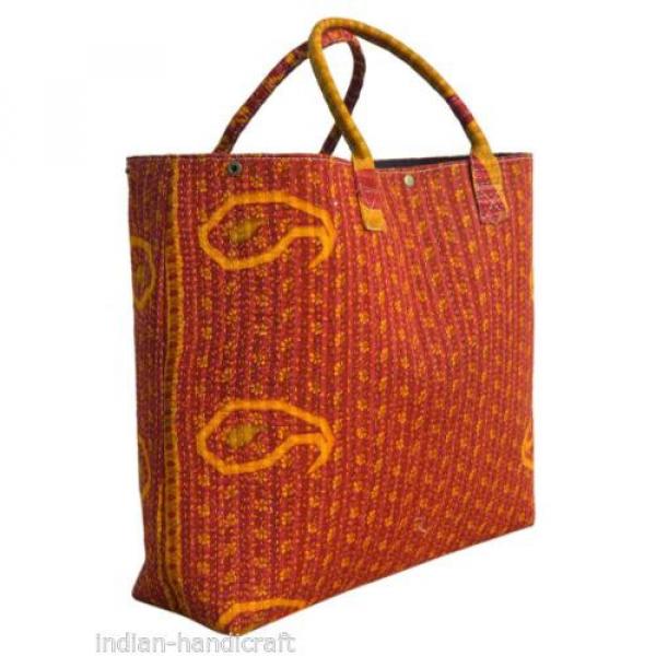 Big Vintage Kantha Tote Beach Bag 19&#034;x29&#034; Shopping Boho Gypsy EW60 #2 image