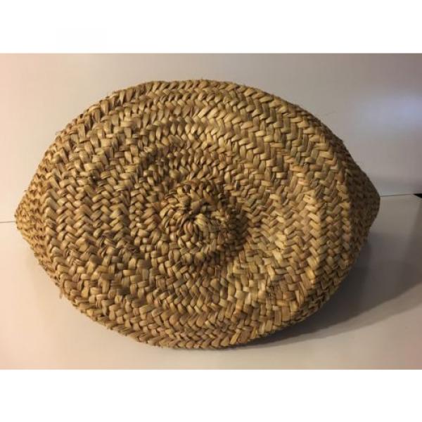 Authentic Brighton Basket Weave Leather Flowers Tote Oversized Handbag Beach Bag #5 image