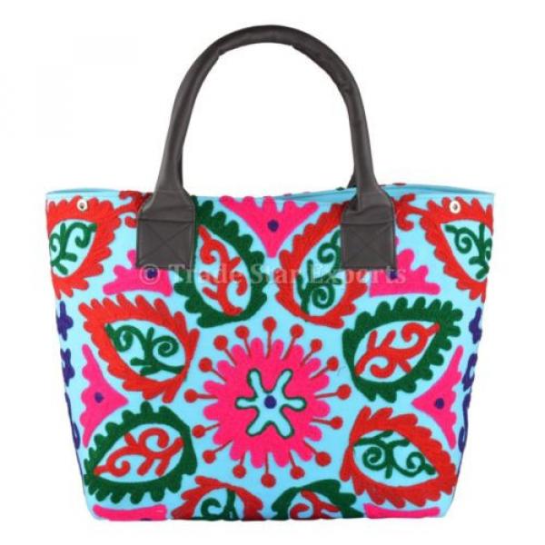 Suzani Embroidery Handbag Woman Tote Shoulder Bag Beach Bag Designer Boho Indian #2 image