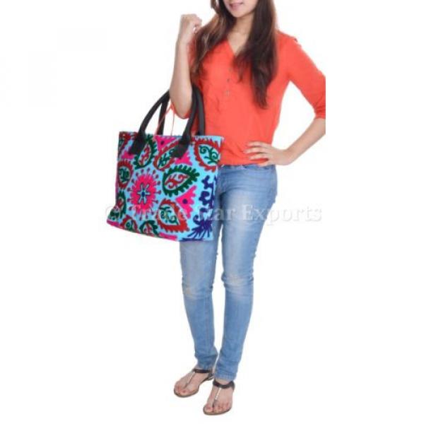 Suzani Embroidery Handbag Woman Tote Shoulder Bag Beach Bag Designer Boho Indian #4 image