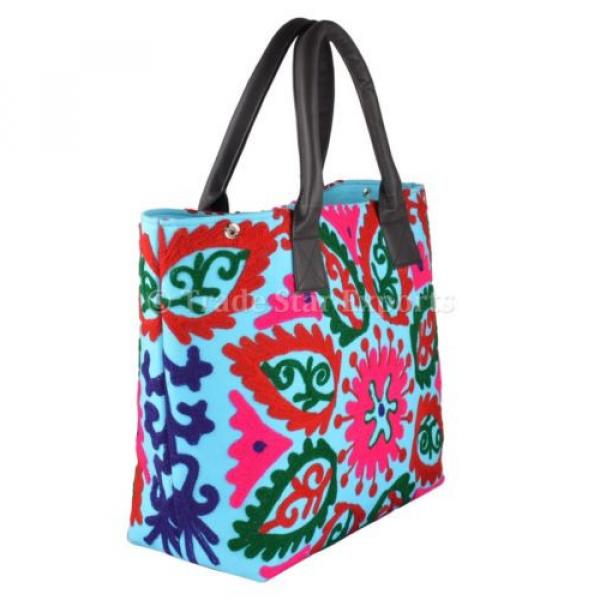 Suzani Embroidery Handbag Woman Tote Shoulder Bag Beach Bag Designer Boho Indian #5 image