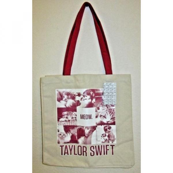 NWT - TAYLOR SWIFT Meow Meridith The Cat Canvas Tote Beach Bag RED Tour Music #1 image