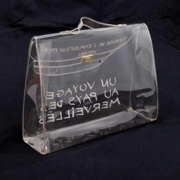 Authentic HERMES KELLY Beach Hand Bag SOUVENIR DE L&#039;EXPOSITION VINYL 1997 V09526 #2 image