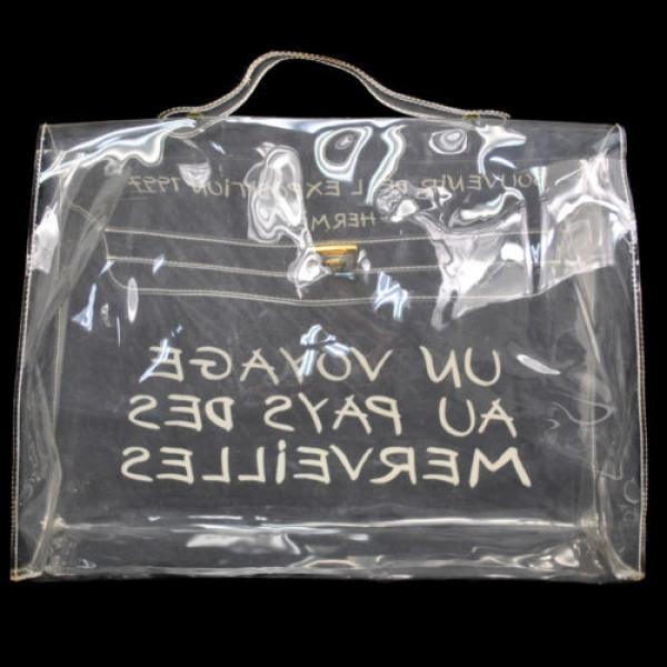 Authentic HERMES Kelly Beach Hand Bag SOUVENIR DE L&#039;EXPOSITION Vinyl 1997 A20731 #4 image
