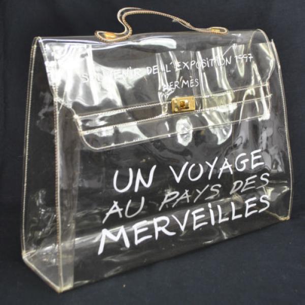 Authentic HERMES KELLY VINYL Beach Hand Bag SOUVENIR DE L&#039;EXPOSITION 1997 V01917 #1 image