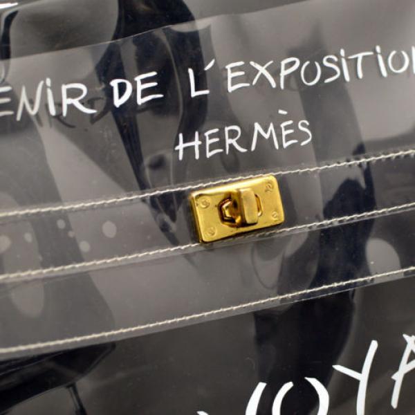 AUTH HERMES VINYL KELLY BEACH HAND BAG SOUVENIR DE L&#039;EXPOSITION 1997 AK08741 #5 image