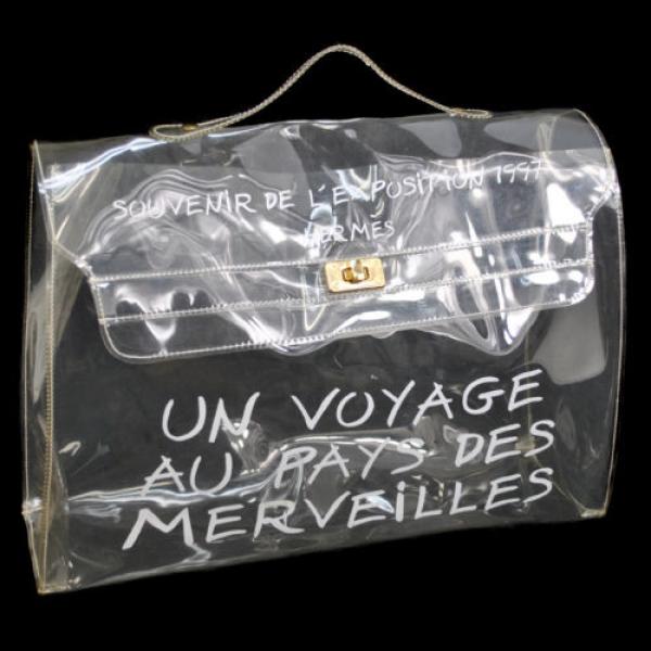 Authentic HERMES Kelly Beach Hand Bag SOUVENIR DE L&#039;EXPOSITION Vinyl 1997 S02894 #1 image