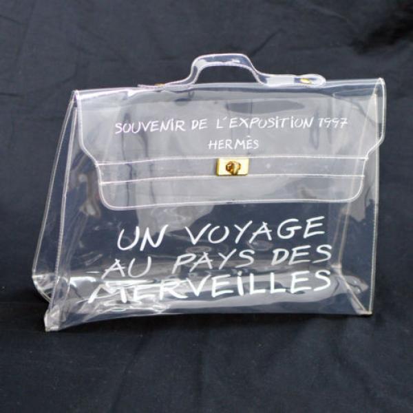 Authentic HERMES KELLY VINYL Beach Hand Bag SOUVENIR DE L&#039;EXPOSITION 1997 V11611 #1 image