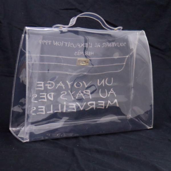 Authentic HERMES KELLY VINYL Beach Hand Bag SOUVENIR DE L&#039;EXPOSITION 1997 V09484 #2 image