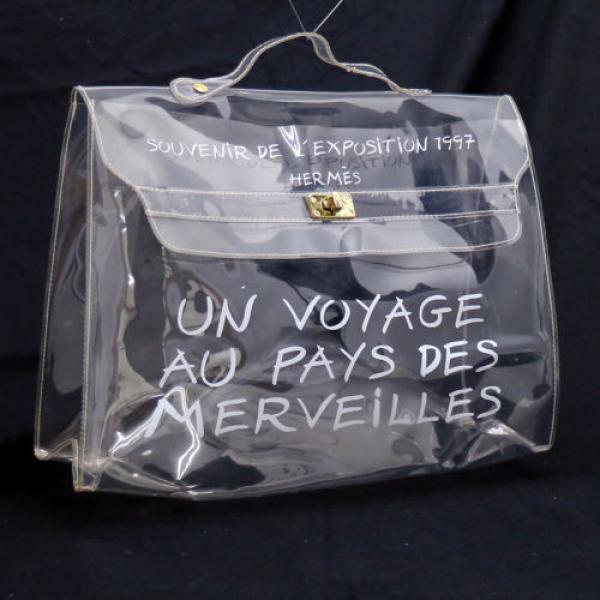 Authentic HERMES KELLY VINYL Beach Hand Bag SOUVENIR DE L&#039;EXPOSITION 1997 V09421 #1 image