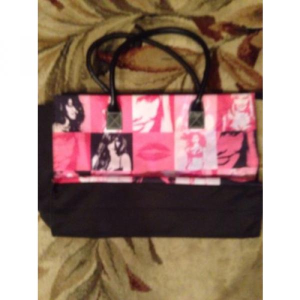 Choice 1 Victoria Secret X Large Pink Vinyl Cloth Tote Bags Weekender Beach Bag #2 image