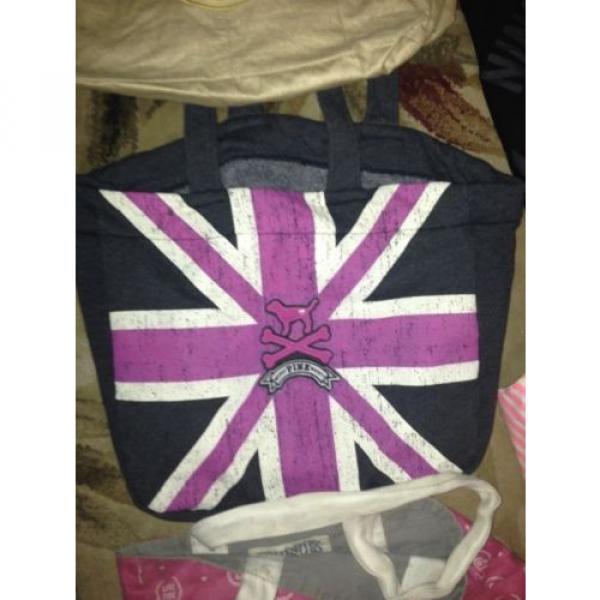 Choice 1 Victoria Secret X Large Pink Vinyl Cloth Tote Bags Weekender Beach Bag #4 image