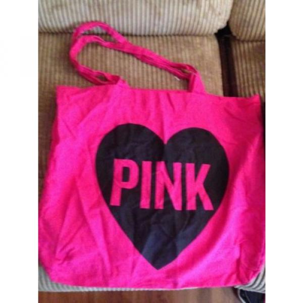 Choice 1 Victoria Secret X Large Pink Vinyl Cloth Tote Bags Weekender Beach Bag #5 image