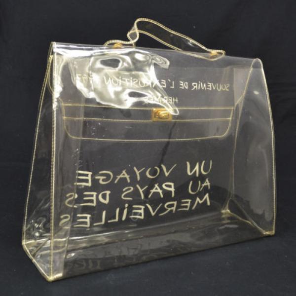 Authentic HERMES KELLY VINYL Beach Hand Bag SOUVENIR DE L&#039;EXPOSITION 1997 V00192 #3 image