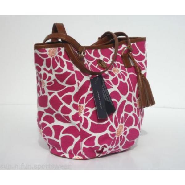 NWT TOMMY HILFIGER Pink/White Floral Tote/Shopper Beach Bag Purse 6923619-653 #3 image