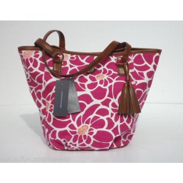 NWT TOMMY HILFIGER Pink/White Floral Tote/Shopper Beach Bag Purse 6923619-653 #4 image