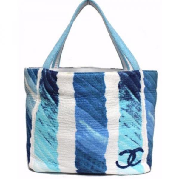 Authentic CHANEL Shoulder Bag Tote beach bag towel set A56192 (380729) #2 image