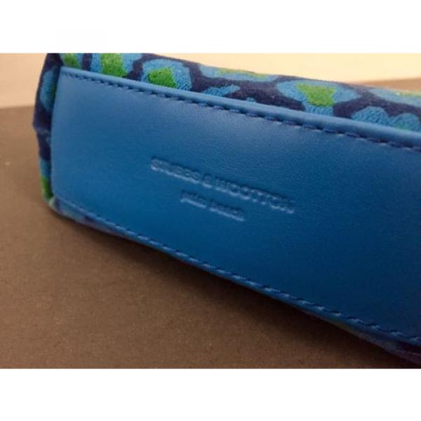 New Stubbs &amp; Wootton Palm Beach Blue Spots POCKET Cosmetic Bag Clutch MSRP $75 #5 image