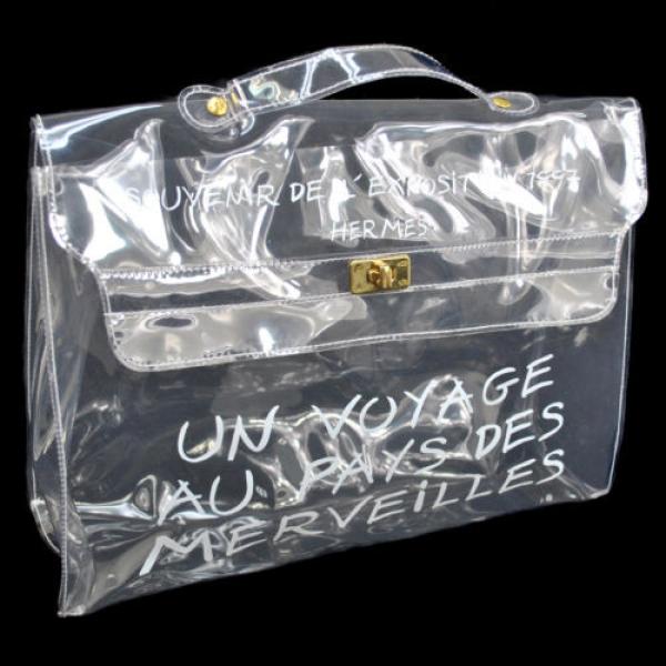 Authentic HERMES Kelly Beach Hand Bag SOUVENIR DE L&#039;EXPOSITION Vinyl 1997 V08014 #1 image