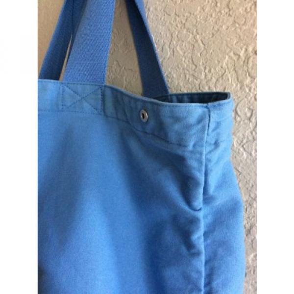 Victoria&#039;s Secret PINK Large Blue Silver Tote Bag Peace Sign Beach Bag #3 image