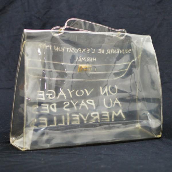 Authentic HERMES KELLY VINYL Beach Hand Bag SOUVENIR DE L&#039;EXPOSITION 1997 V11310 #2 image