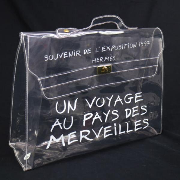 Authentic HERMES KELLY VINYL Beach Hand Bag SOUVENIR DE L&#039;EXPOSITION 1997 V14394 #1 image