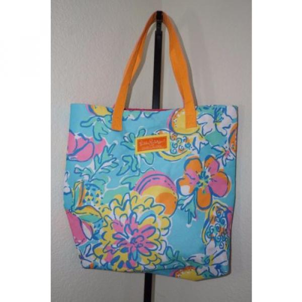 Lilly Pulitzer Estee Lauder Bright Floral Double Strap Shopper Beach Tote Bag #1 image