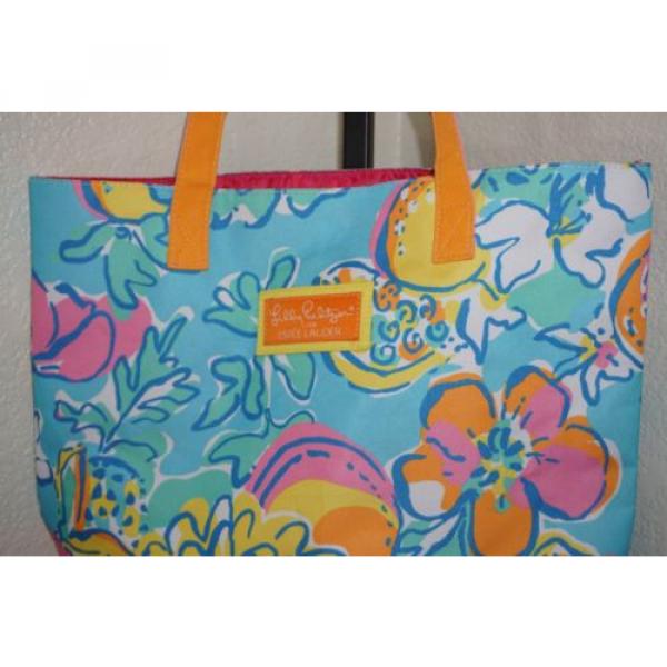 Lilly Pulitzer Estee Lauder Bright Floral Double Strap Shopper Beach Tote Bag #2 image