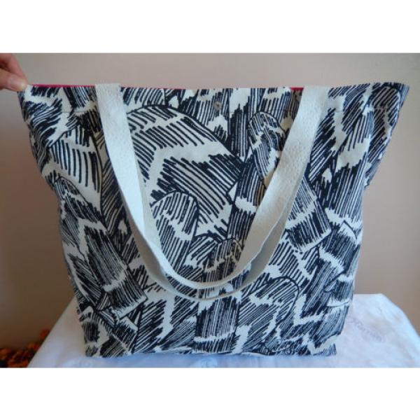 Little Owls Fuchsia Tote bag-Weekender bag/ Beach Bag -Black and White- two face #5 image
