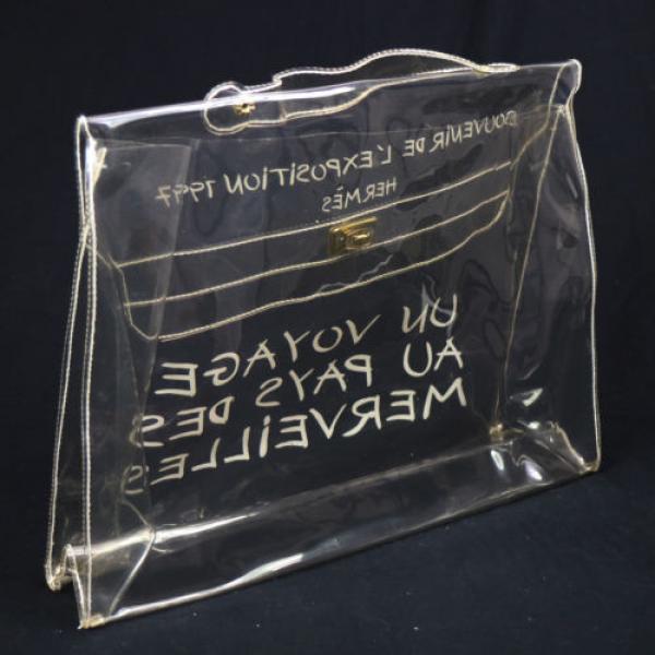 Authentic HERMES KELLY VINYL Beach Hand Bag SOUVENIR DE L&#039;EXPOSITION 1997 V08290 #3 image