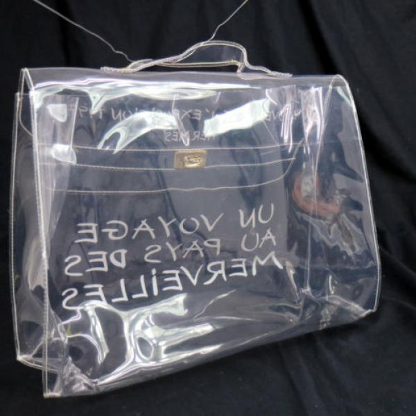 Authentic HERMES Vinyl Kelly Hand Beach Bag SOUVENIR DE L&#039;EXPOSITION 1997 V09638 #2 image